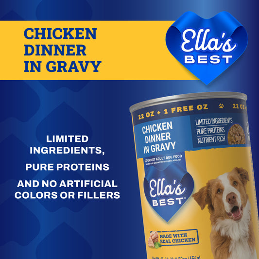 Ella's Best Chicken in Gravy Dinner Wet Dog Food 23 oz