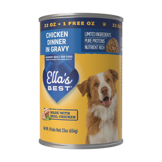 Ella's Best Chicken in Gravy Dinner Wet Dog Food 23 oz