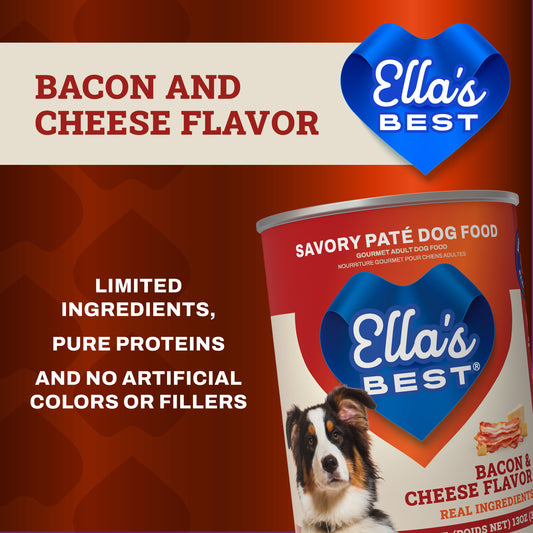 Ella's Best Bacon and Cheese Flavor Savory Paté Dog Food 13 oz