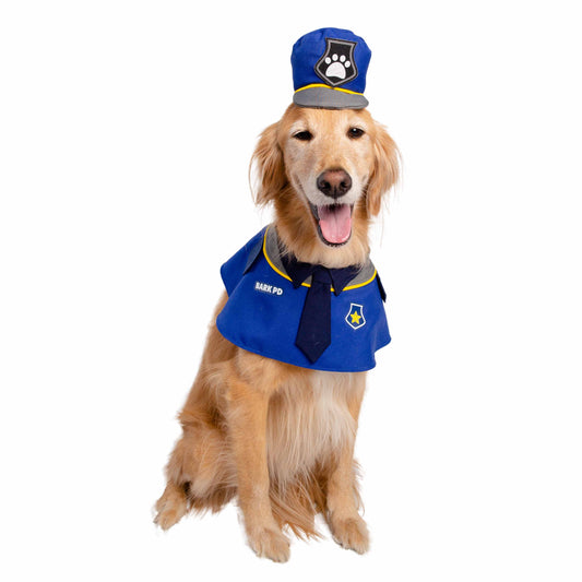 cop dog costume with a hat