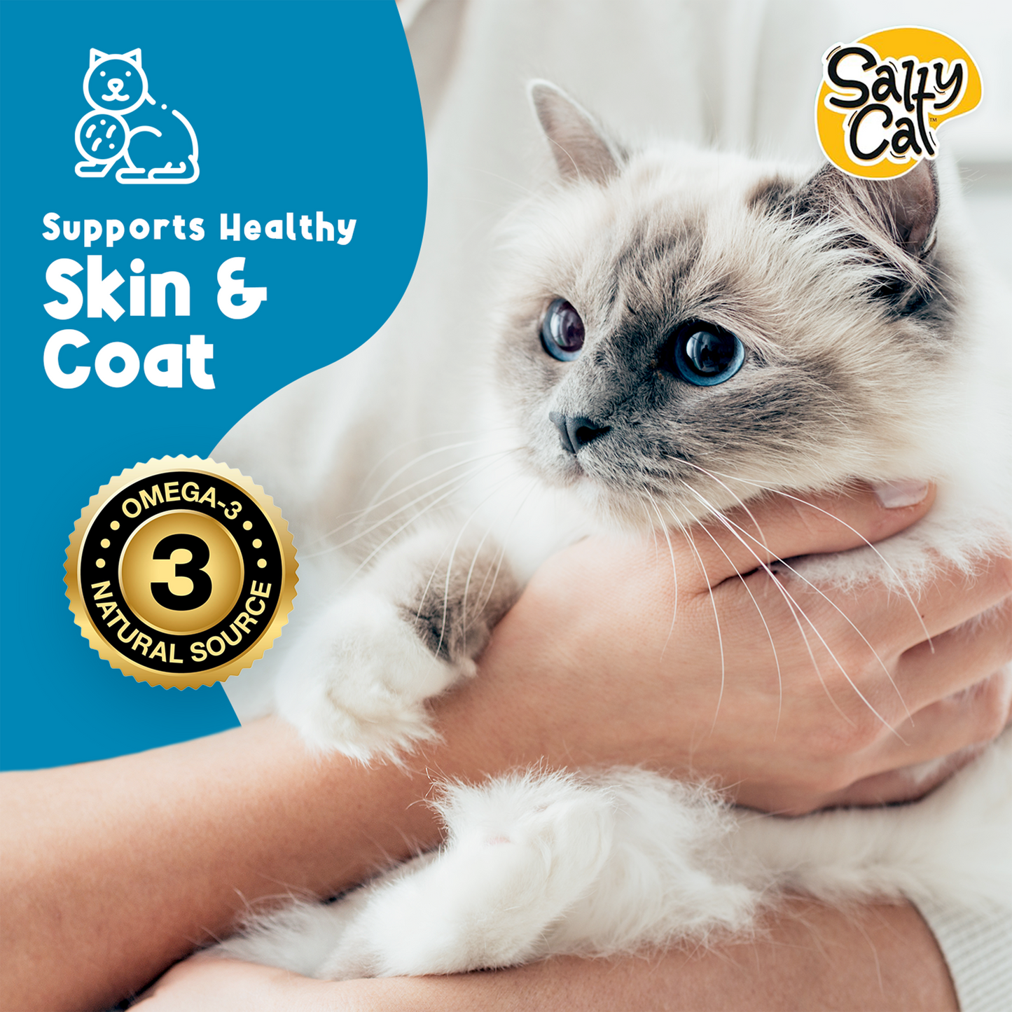 Salty Cat Purée All Day Natural Creamy Salmon Tube Treat for Cats, 15g Tube