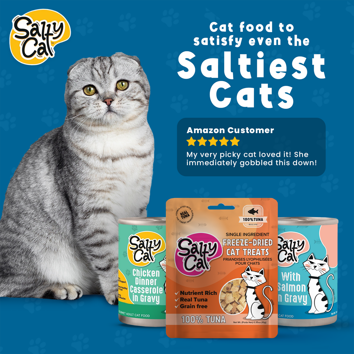 Salty Cat Natural Freeze-Dried Tuna Cat Treats, 10g Bag