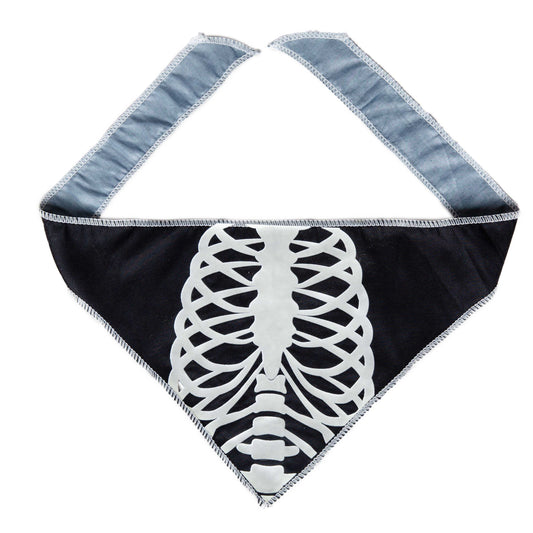 glow-in-the-dark skeleton cat bandana
