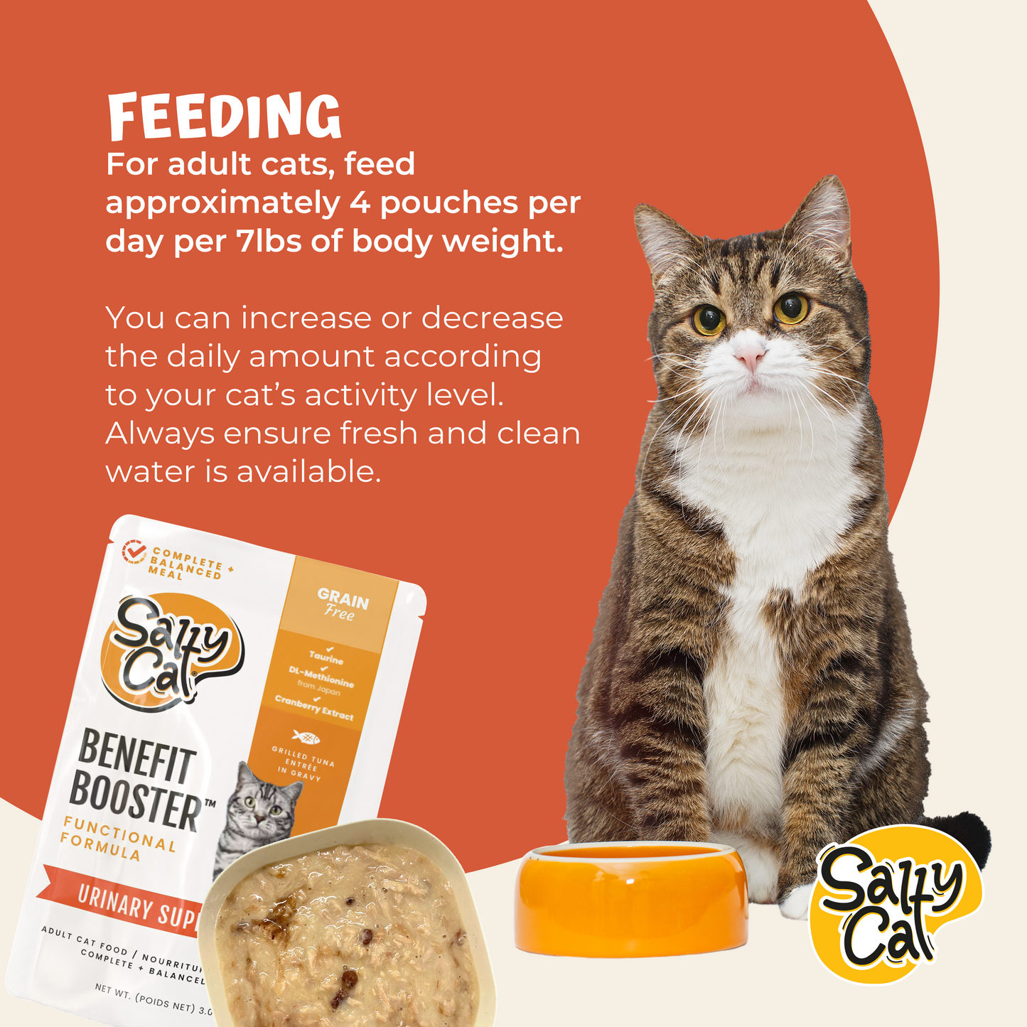 Salty Cat Benefit Booster Urinary Support Grilled Tuna Entrée in Gravy Functional Wet Cat Food for Cats, 85g Pouch