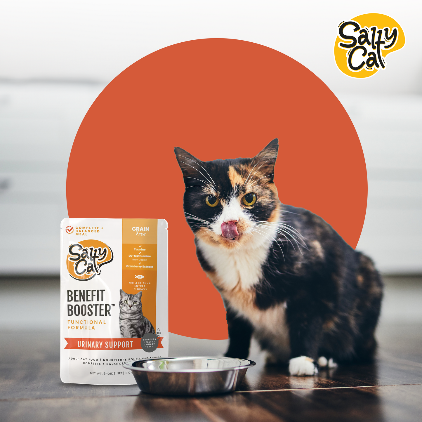 Salty Cat Benefit Booster Urinary Support Grilled Tuna Entrée in Gravy Functional Wet Cat Food for Cats, 85g Pouch