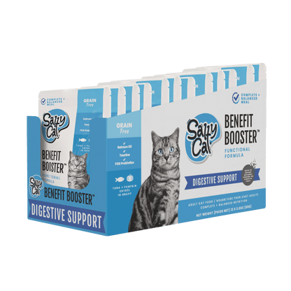 Salty Cat Benefit Booster Digestive Support Tuna & Pumpkin Entrée in Gravy Functional Wet Cat Food for Cats, 40g Pouch