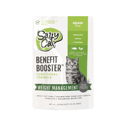 Salty Cat Benefit Booster Weight Management Tuna & Chicken Entrée in Broth Functional Wet Cat Food for Cats, 85g Pouch