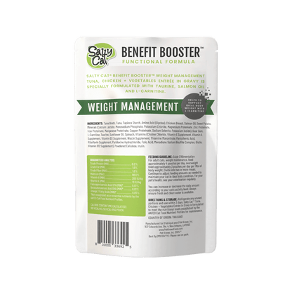 Salty Cat Benefit Booster Weight Management Tuna & Chicken Entrée in Broth Functional Wet Cat Food for Cats, 85g Pouch