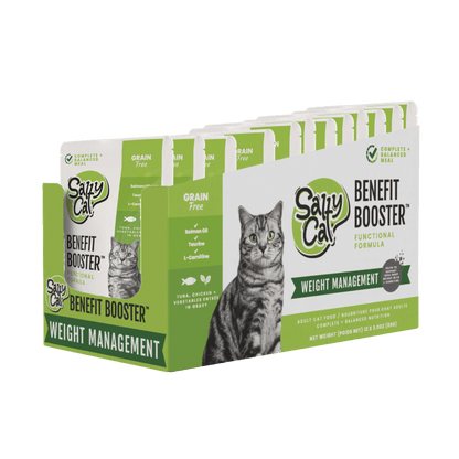 Salty Cat Benefit Booster Weight Management Tuna & Chicken Entrée in Broth Functional Wet Cat Food for Cats, 85g Pouch