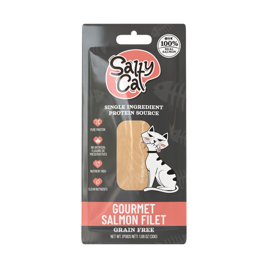Salty Cat Gourmet Natural Salmon Filet Treat for Cats, 30g Pouch