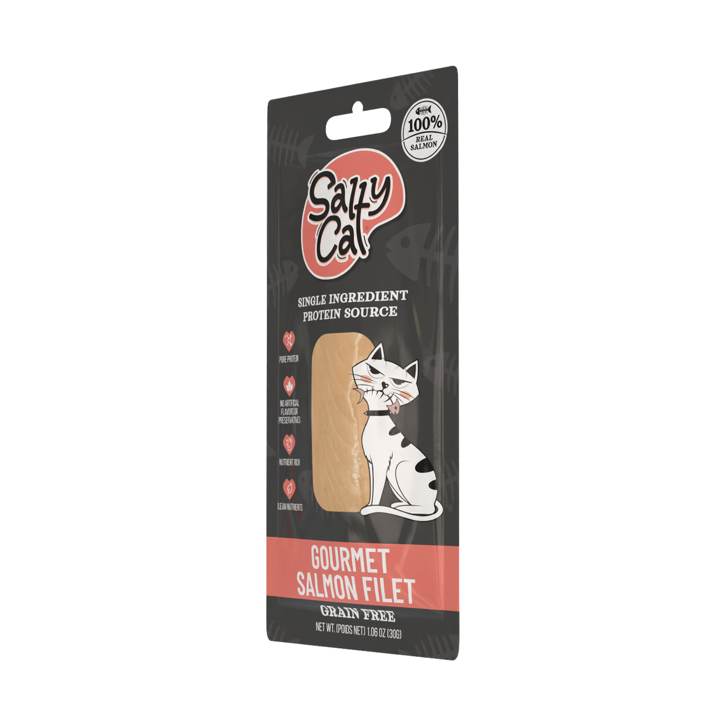 Salty Cat Gourmet Natural Salmon Filet Treat for Cats, 30g Pouch