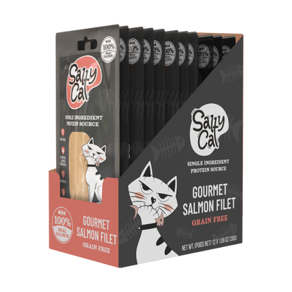 Salty Cat Gourmet Natural Salmon Filet Treat for Cats, 30g Pouch