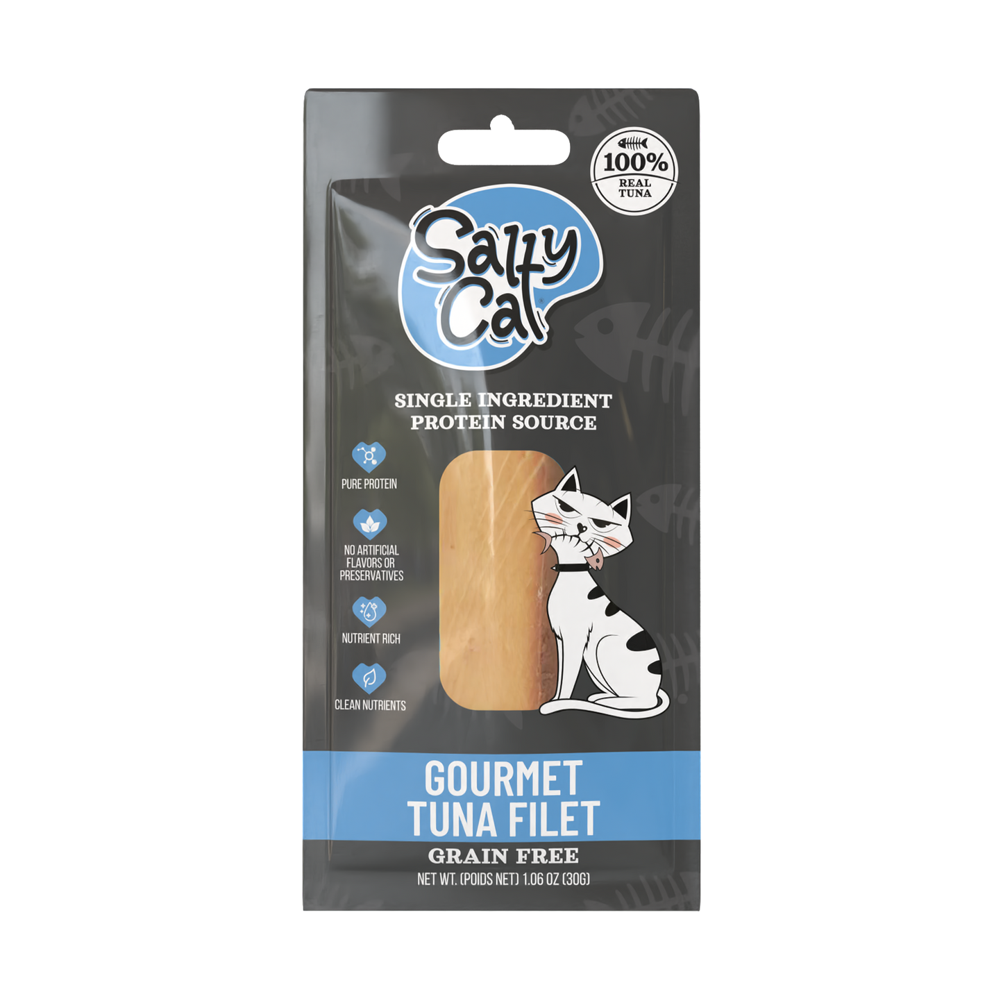 Salty Cat Gourmet Natural Tuna Filet Treat for Cats, 30g Pouch