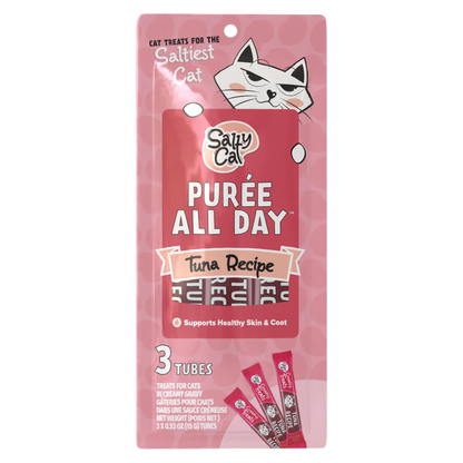 Salty Cat Purée All Day Natural Creamy Tuna Tube Treat for Cats, 15g Tube