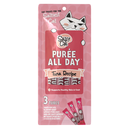 Salty Cat Purée All Day Natural Creamy Tuna Tube Treat for Cats, 15g Tube
