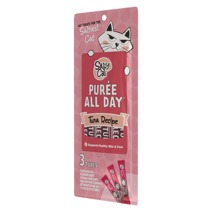 Salty Cat Purée All Day Natural Creamy Tuna Tube Treat for Cats, 15g Tube