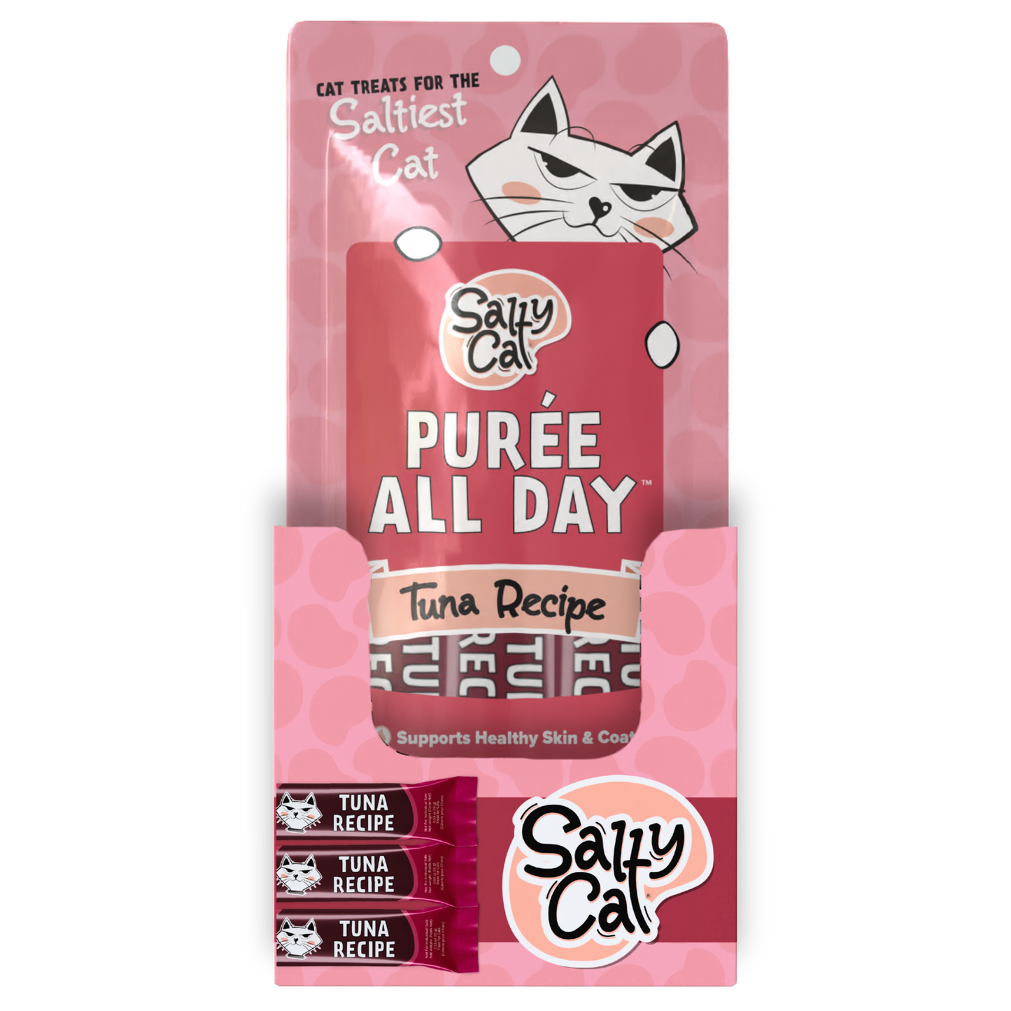 Salty Cat Purée All Day Natural Creamy Tuna Tube Treat for Cats, 15g Tube
