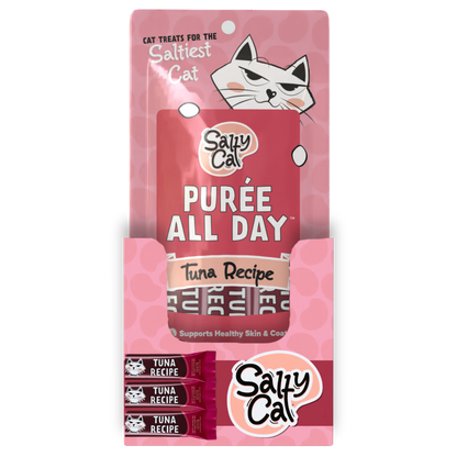 Salty Cat Purée All Day Natural Creamy Tuna Tube Treat for Cats, 15g Tube