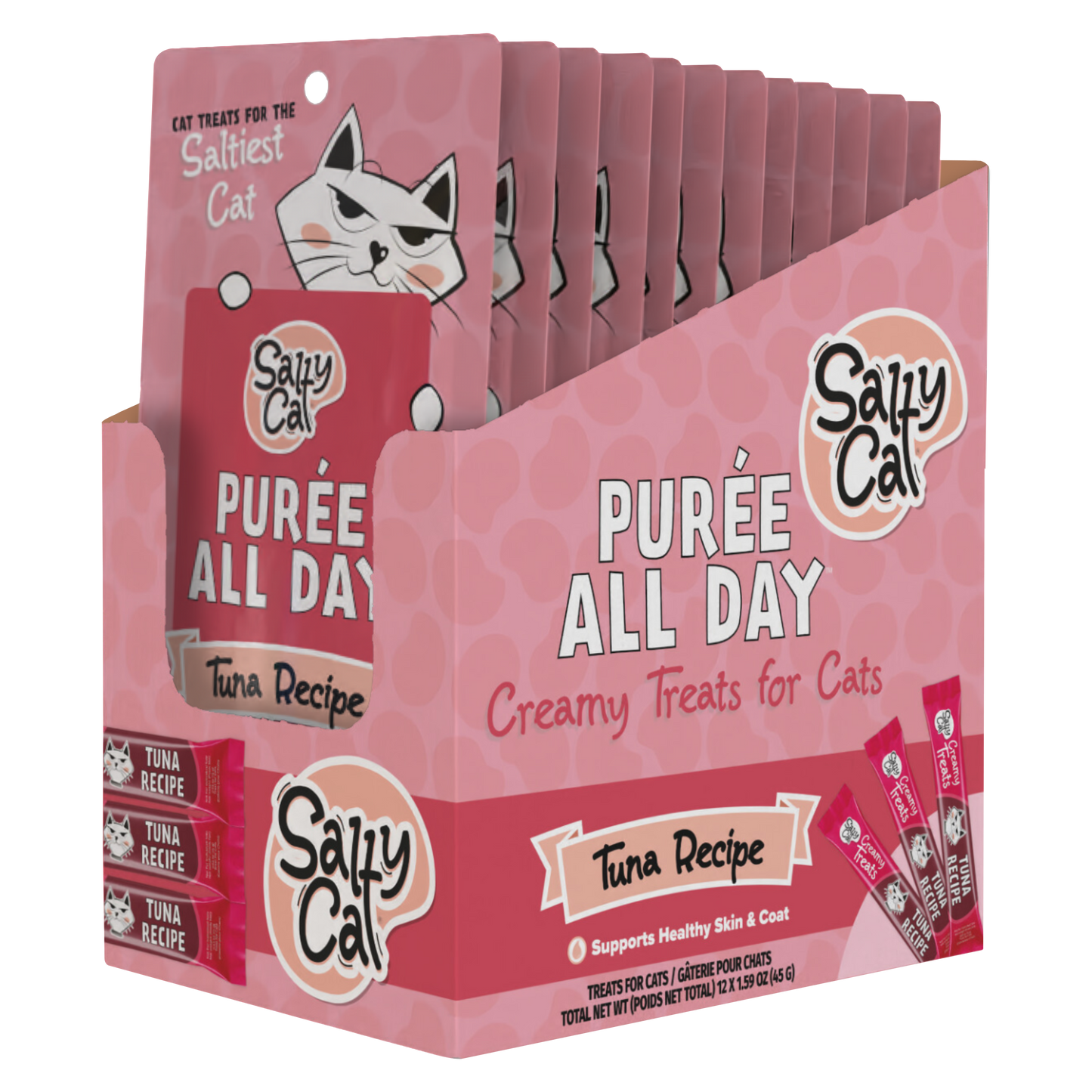 Salty Cat Purée All Day Natural Creamy Tuna Tube Treat for Cats, 15g Tube