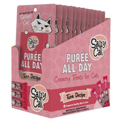 Salty Cat Purée All Day Natural Creamy Tuna Tube Treat for Cats, 15g Tube