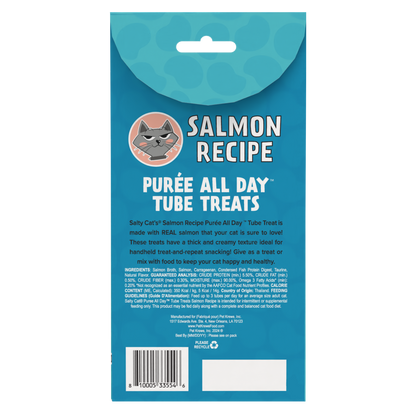 Salty Cat Purée All Day Natural Creamy Salmon Tube Treat for Cats, 15g Tube