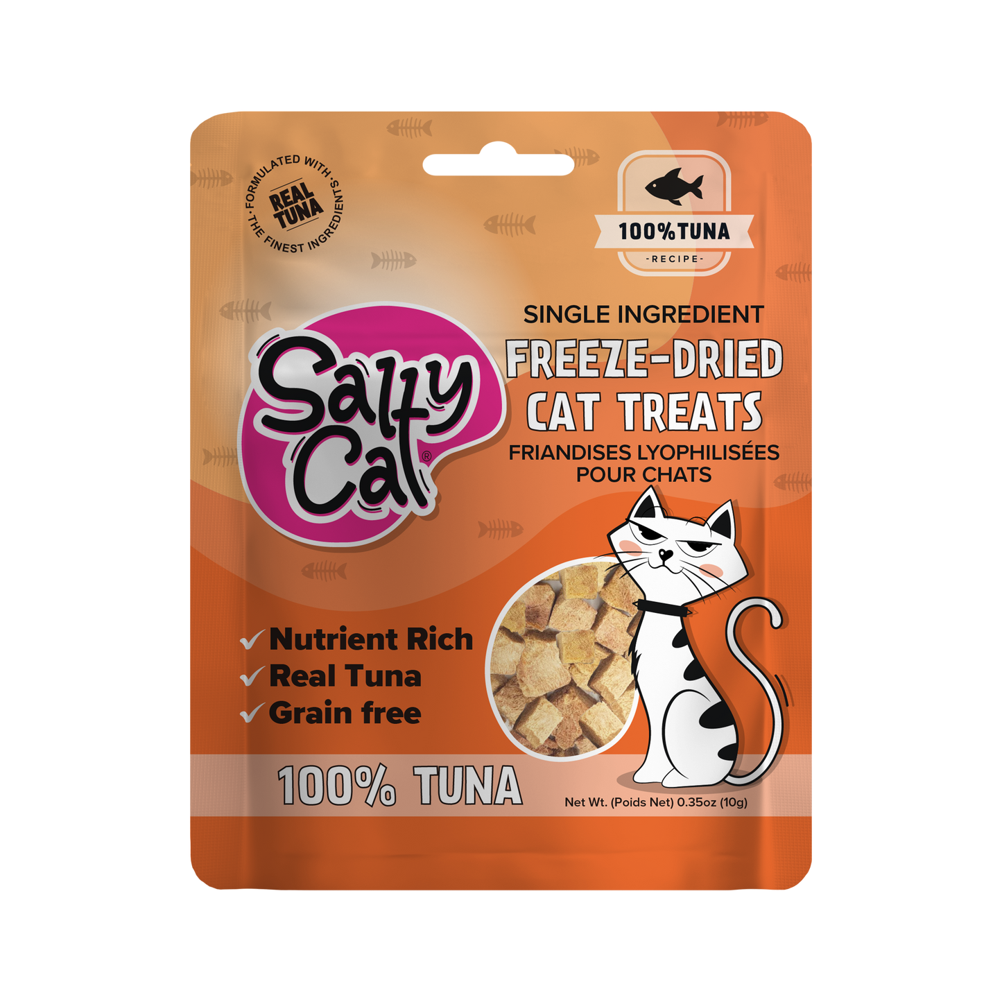 Salty Cat Natural Freeze-Dried Tuna Cat Treats, 10g Bag
