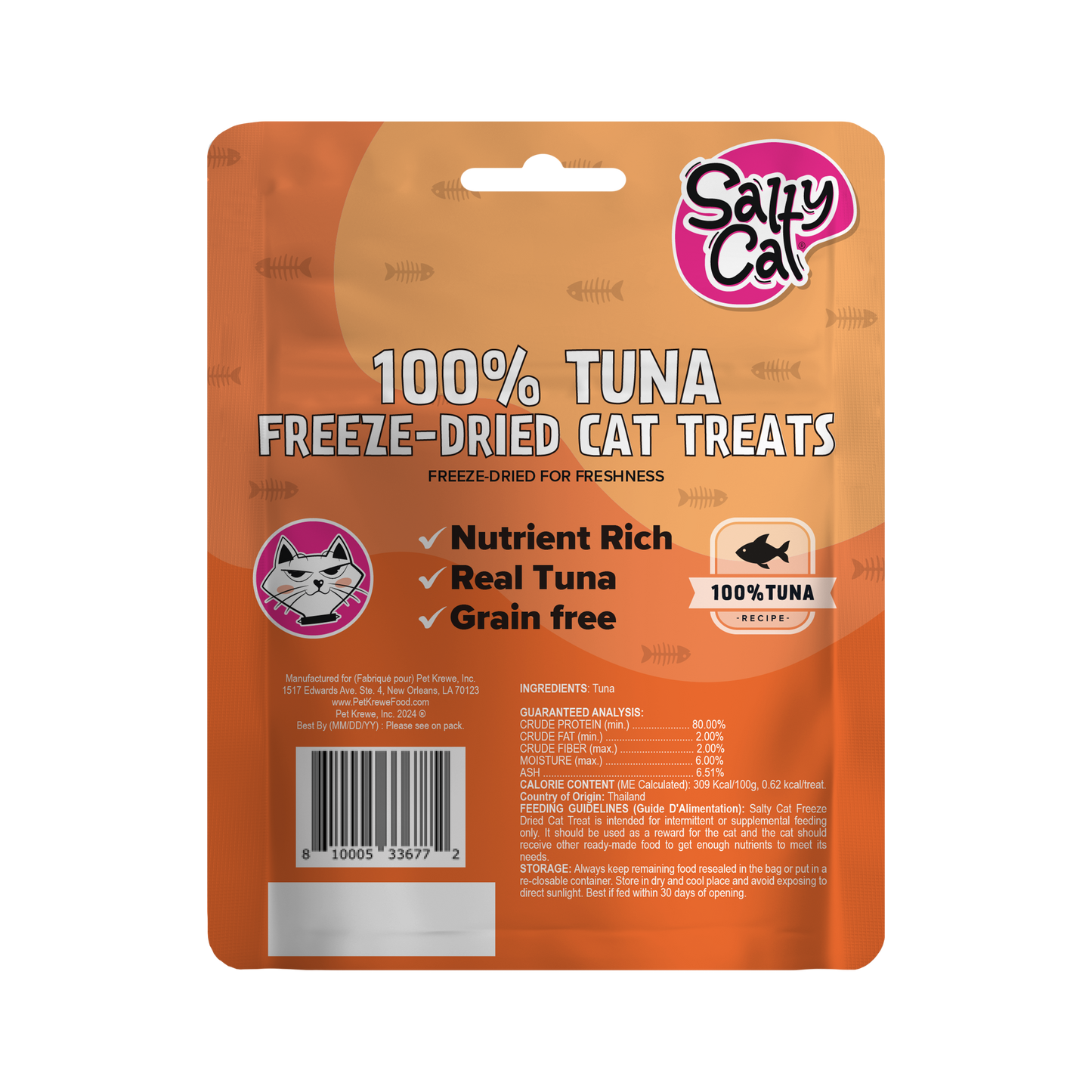 Salty Cat Natural Freeze-Dried Tuna Cat Treats, 10g Bag