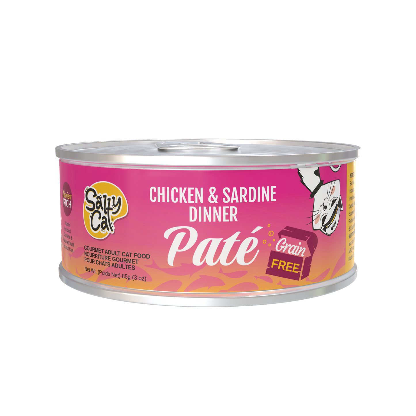 Salty Cat Captain’s Catch Dinner Paté Variety Pack Cat food for Cats, 12 Cans (3 oz Each)