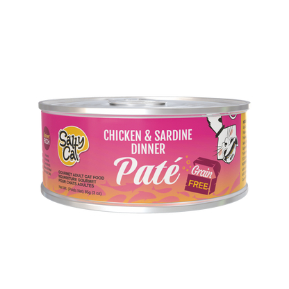 Salty Cat Captain’s Catch Dinner Paté Variety Pack Cat food for Cats, 12 Cans (3 oz Each)