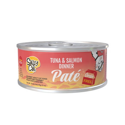 Salty Cat Captain’s Catch Dinner Paté Variety Pack Cat food for Cats, 12 Cans (3 oz Each)