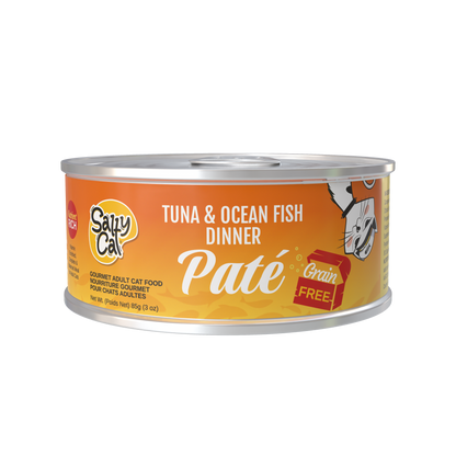 Salty Cat Captain’s Catch Dinner Paté Variety Pack Cat food for Cats, 12 Cans (3 oz Each)