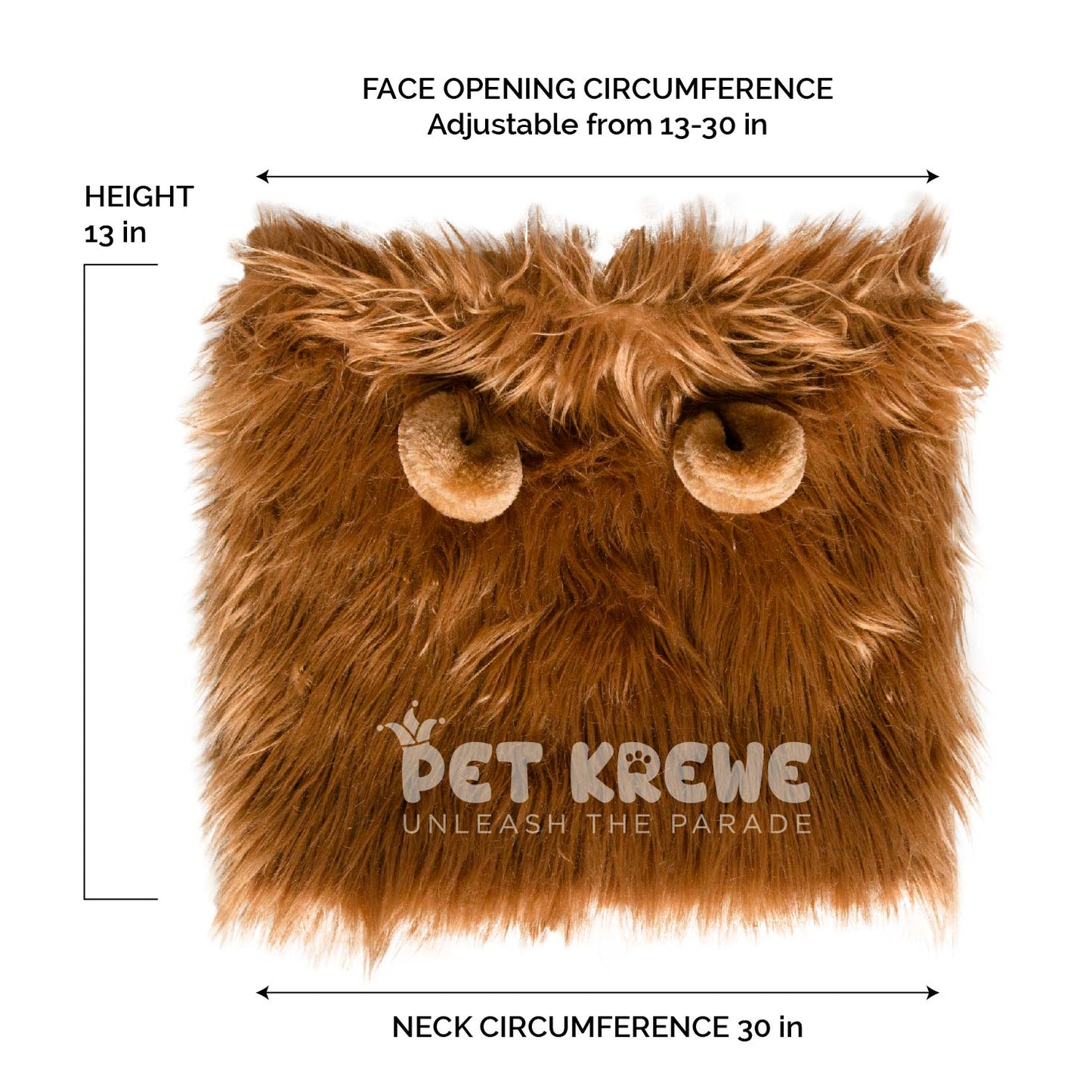 lion mane dog costume size guide