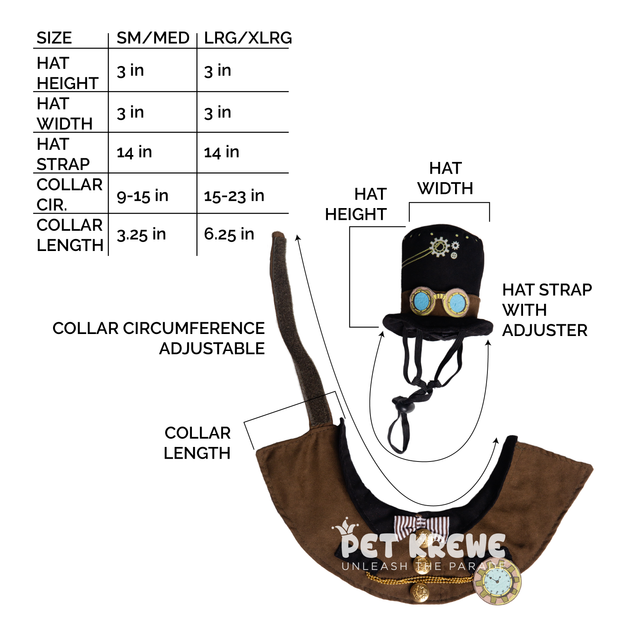  Steam Punk Hat and Collar Dog Costume 