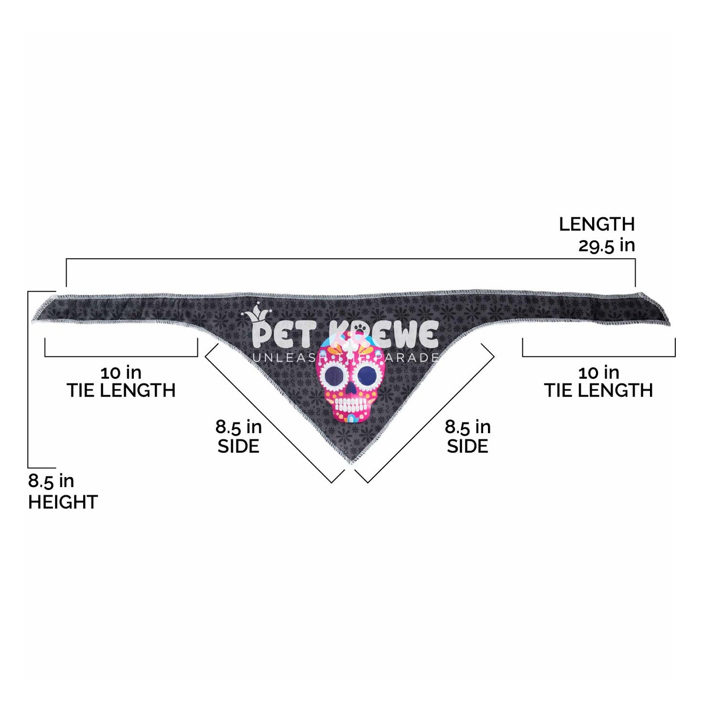 glow in the dark skull dog bandana