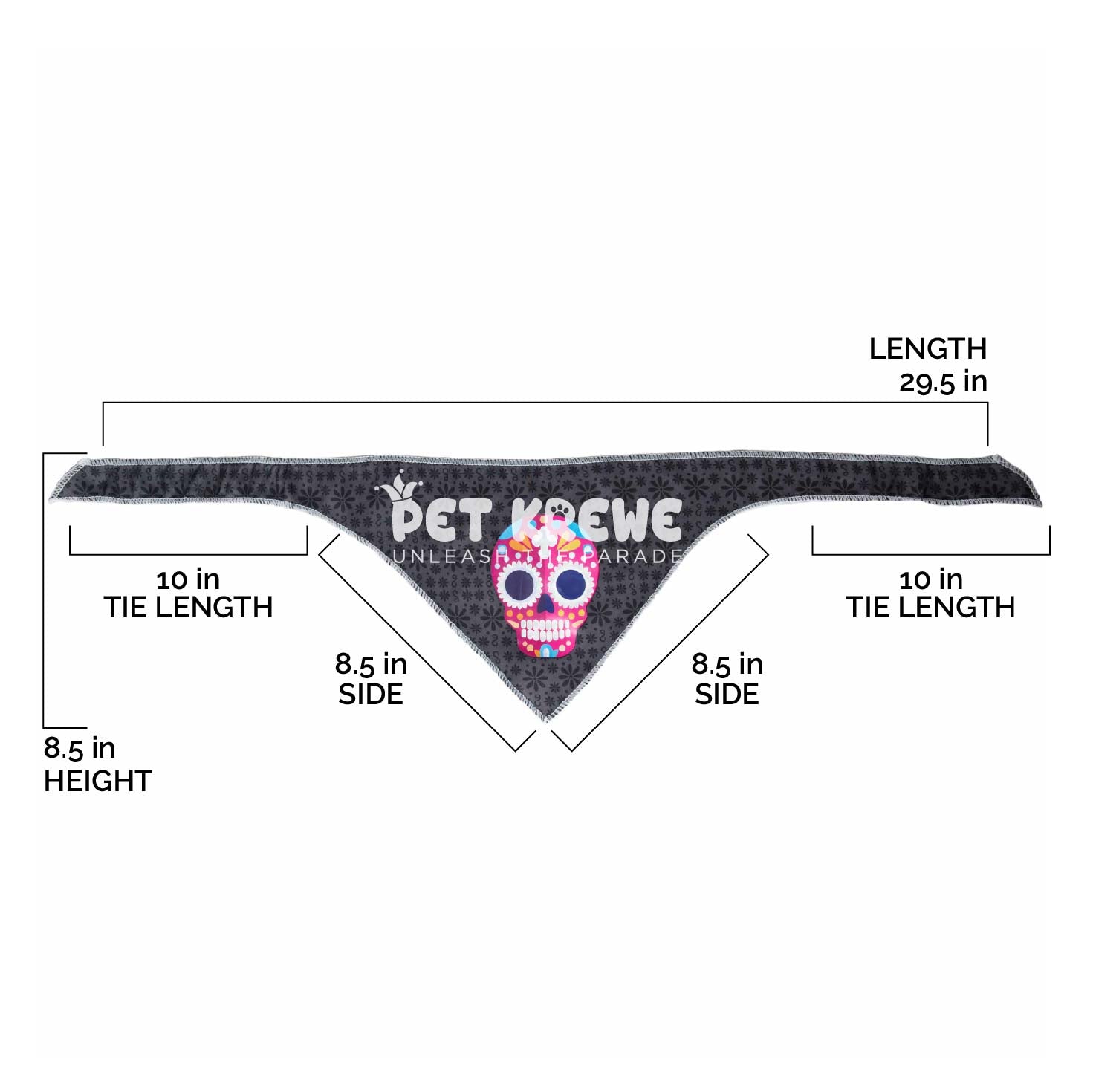 glow in the dark skull dog bandana