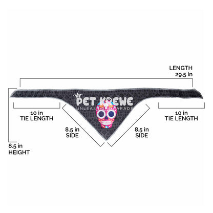glow in the dark skull dog bandana