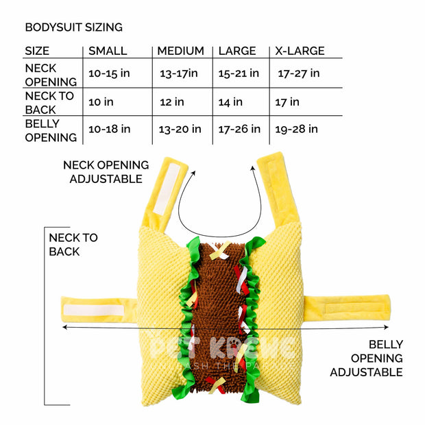 cat taco costume size chart