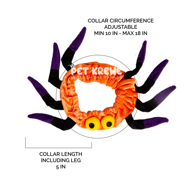 spider costume for cats size chart